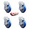 Service Caster 5 Inch Blue Polyurethane Wheel Swivel Bolt Hole Caster Set with Brake SCC SCC-BH20S514-PPUB-BLUE-TLB-4 - alternate 3